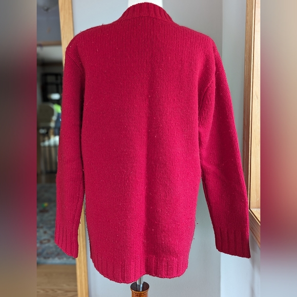 J. Crew Mens Pullover V Neck Long Sleeve Wool Sweater Red Size Medium - Picture 4 of 11